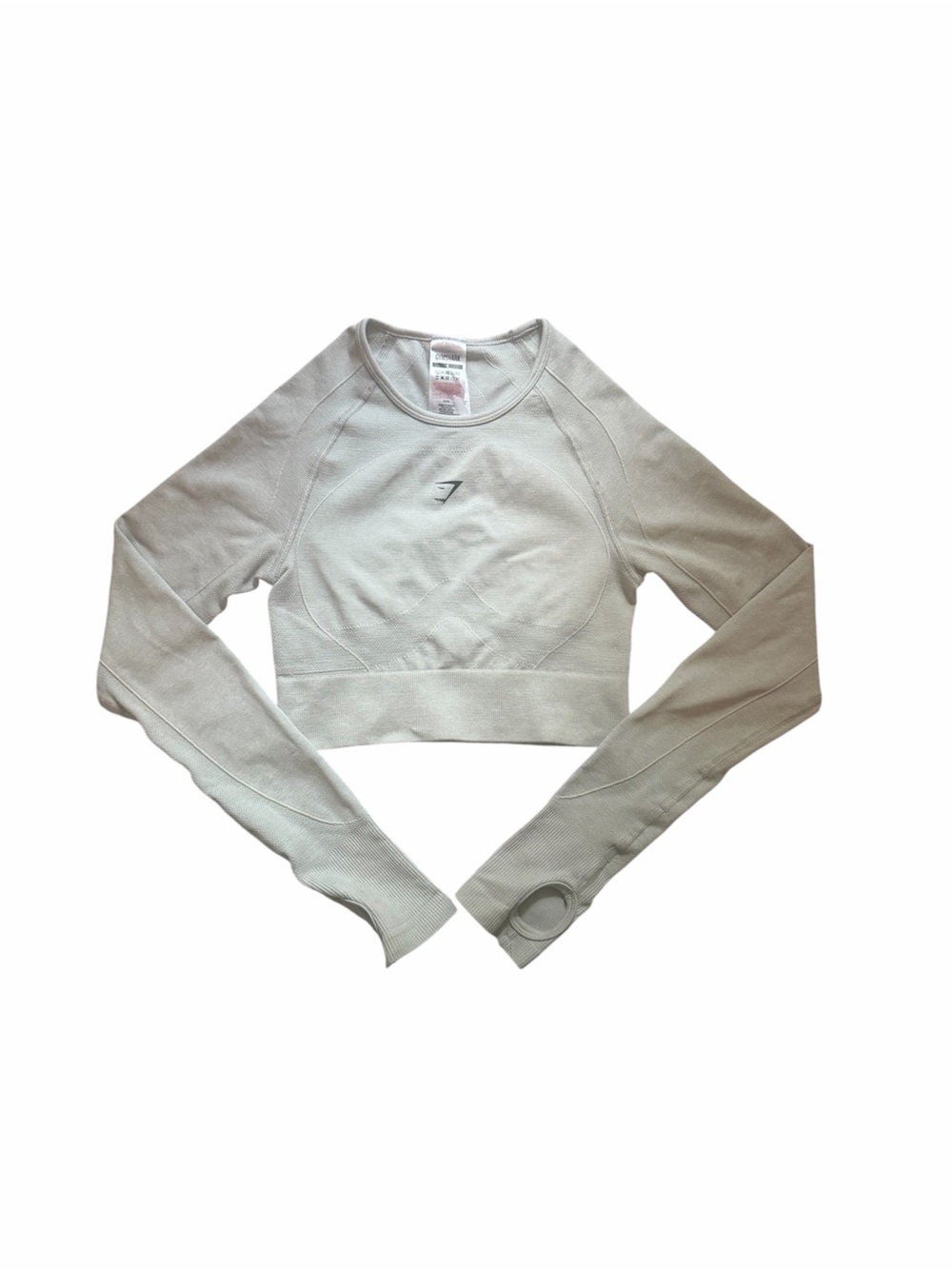Gymshark Women's Crop Long Sleeve Top in Light Gray